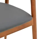 Hogie armchair pakoworld rubberwood walnut-black pu cushion 61x60x76cm