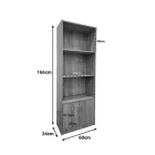 Tekaro pakoworld bookcase in white shade 60x29x166cm