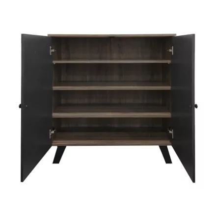 Shoe rack-cabinet Cathi pakoworld in oak-anthracite shade 80x34x95cm