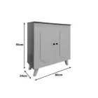 Shoe rack-cabinet Cathi pakoworld in oak-anthracite shade 80x34x95cm