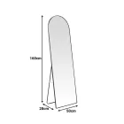 Plaza I pakoworld aluminum mirror in black shade 50x28x160cm