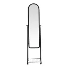 Lomna pakoworld pp-metal wheeled mirror with shelf in black shade 38.5x37.5x160cm