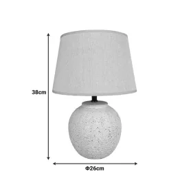   Lurata Inart E27 ceramic table lamp in black-beige shade Φ26x38cm