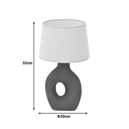 Ovola Inart E27 ceramic table lamp in black-beige shade D30x52cm