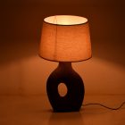 Ovola Inart E27 ceramic table lamp in grey antique-beige shade D30x52cm