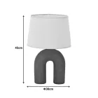 Table lamp Archo Inart E27 ceramic in grey antique-beige shade D30x45cm