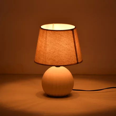 Melanie Inart E14 ceramic table lamp in beige shade D22x30cm