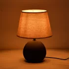 Melanie Inart E14 ceramic table lamp in black - beige shade D22x30cm