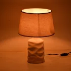 Wabbi Inart E27 ceramic table lamp in beige shade D28x41cm