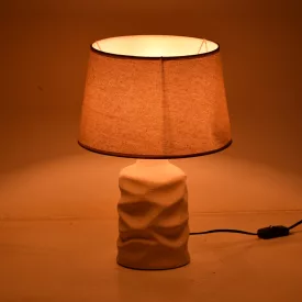 Wabbi Inart E27 ceramic table lamp in beige shade D28x41cm