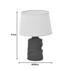Wabbi Inart E27 ceramic table lamp in black-beige shade D28x41cm