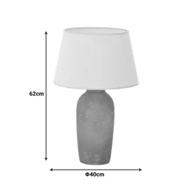 Barout Inart E27 ceramic table lamp in beige shade D40x62cm