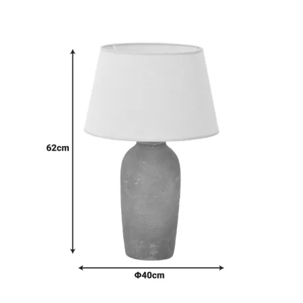 Barout Inart E27 ceramic table lamp in beige shade D40x62cm