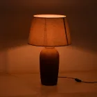 Barout Inart E27 ceramic table lamp in grey antique -beige shade D40x62cm