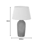 Barout Inart E27 ceramic table lamp in grey antique -beige shade D40x62cm