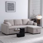 Kamore pakoworld corner reversible sofa bed with storage space beige fabric 223x146x85cm