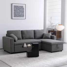   Kamore pakoworld corner reversible sofa bed with storage space anthracite fabric 223x146x85cm