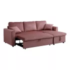 Kamore pakoworld corner reversible sofa bed with storage space velvet rotten apple 223x146x85cm