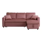 Kamore pakoworld corner reversible sofa bed with storage space velvet rotten apple 223x146x85cm