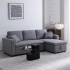 Kamore pakoworld corner reversible sofa bed with storage space grey fabric 223x146x85cm