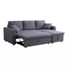 Kamore pakoworld corner reversible sofa bed with storage space grey fabric 223x146x85cm