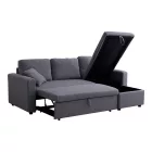 Kamore pakoworld corner reversible sofa bed with storage space grey fabric 223x146x85cm