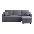 Kamore pakoworld corner reversible sofa bed with storage space grey fabric 223x146x85cm