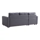 Kamore pakoworld corner reversible sofa bed with storage space grey fabric 223x146x85cm
