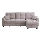 Comfie pakoworld corner reversible sofa bed with storage space beige fabric 260x156x98cm