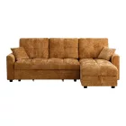 Comfie pakoworld corner reversible sofa bed with storage space camel fabric 260x156x98cm